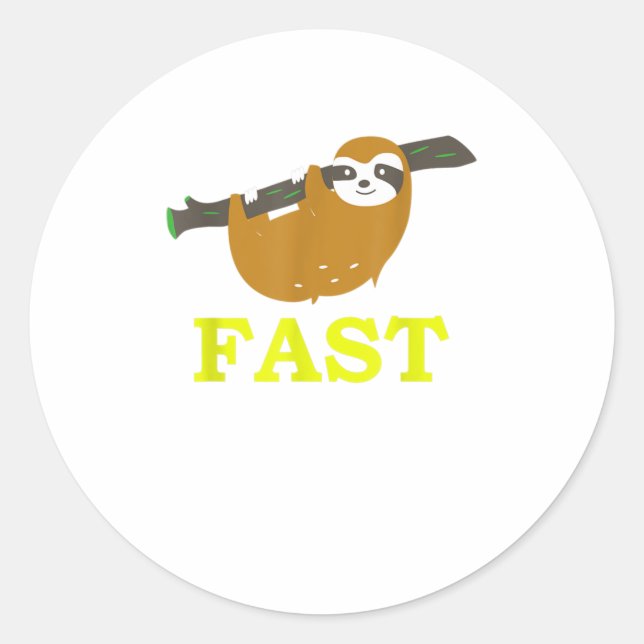 Pegatina Redonda Graciosa Razón Rápida Lenta Lenta Lenta Lenta Lent (Anverso)