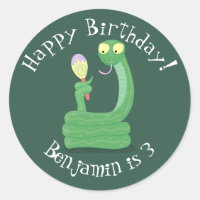 Graciosa serpiente verde con maraca personalizado