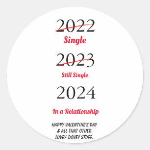 Pegatina Redonda Graciosa tarjeta de Navidad feliz Día de San Valen