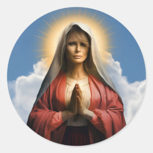 Pegatina Redonda Graciosa Vela de Oración de Saint Melania