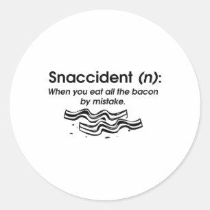Pegatina Redonda Gracioso accidente de Bacon Art Para Niños Hombres