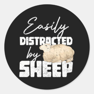 Pegatina Redonda Gracioso agricultor de granjas con facilidad