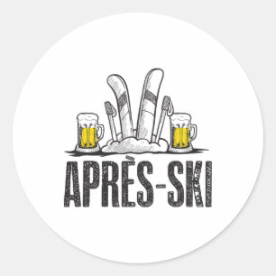 Pegatina Redonda Gracioso Amor Apres Ski Shirt - Great Snow Lovers 