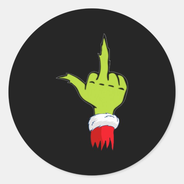 Pegatina Redonda gracioso &amp; navidades traviesos con humor para  (Anverso)