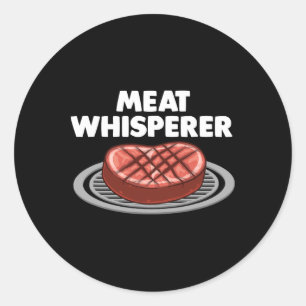 Pegatina Redonda Gracioso Arte De Carne Para Hombres Mujeres Parril