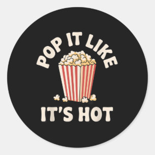 Pegatina Redonda Gracioso Arte De Popcorn Para Hombres Mujeres Niño