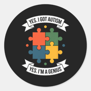 Pegatina Redonda Gracioso autismo Conciencia Niños Autismo Autismo 