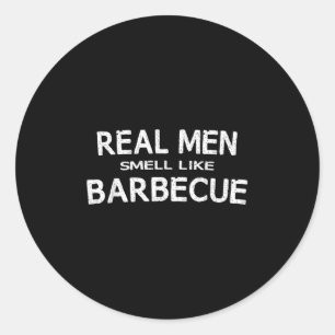 Pegatina Redonda Gracioso Bbq Grilling Gift Shirt Los Hombres Reale