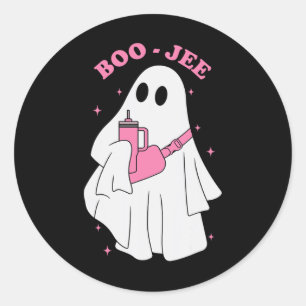 Pegatina Redonda Gracioso Boo-jee Ghost Halloween Boo Jee Ghost Spo