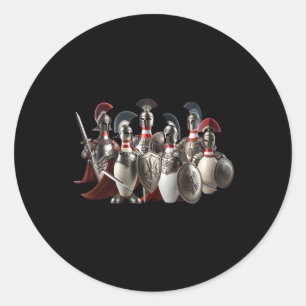 Pegatina Redonda Gracioso Bowling Pins Bowling Gráfica Bowling Pins