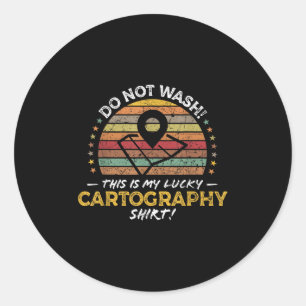 Pegatina Redonda Gracioso cartógrafo, Maker Cita Gráfico