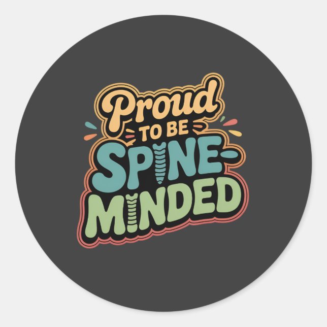 Pegatina Redonda Gracioso Chiropractor Gift Spine Health Quest (Anverso)