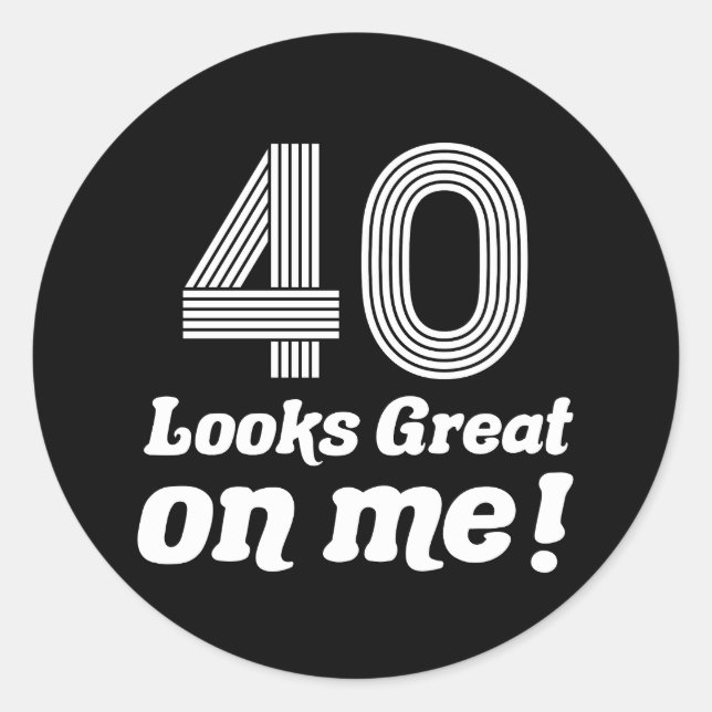 Pegatina Redonda Gracioso cumpleaños 40 para ella (Anverso)