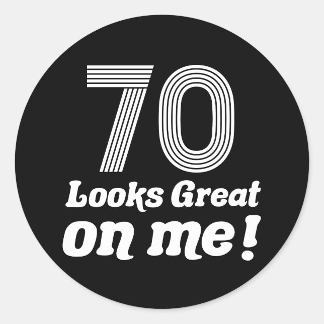 Pegatina Redonda Gracioso cumpleaños 70 para ella (Anverso)