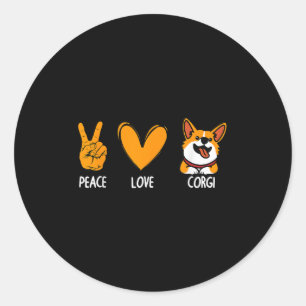 Pegatina Redonda Gracioso Diseño Corgi Para Hombres Mujeres Niños M