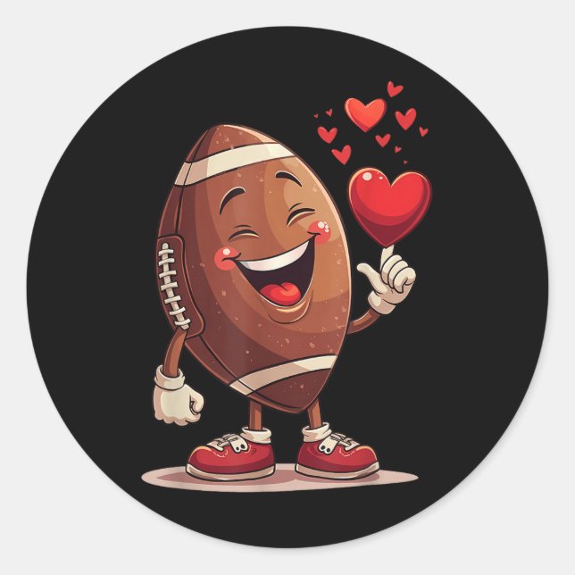 Pegatina Redonda Gracioso diseño de Día de San Valentín de corazón (Anverso)