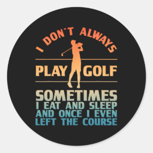 Pegatina Redonda Gracioso Diseño De Golf Para Hombres Jugadoras De