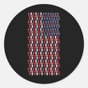Pegatina Redonda Gracioso diseño de la bandera estadounidense de Bo