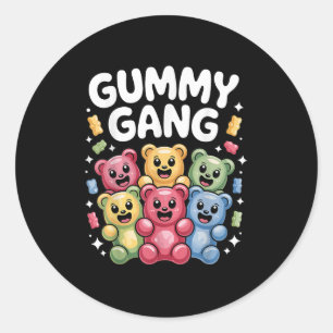 Pegatina Redonda Gracioso Diseño De Oso Gummy Para Hombres Mujeres 
