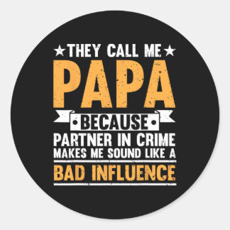 Pegatina Redonda Gracioso diseño de papá para el abuelo Papi Papaw 