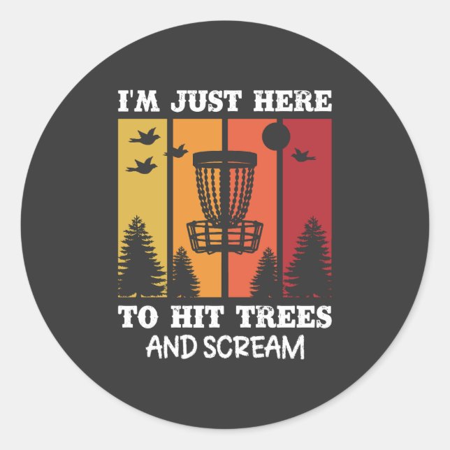 Pegatina Redonda Gracioso Disk Golf Quote Retro Disk Golf (Anverso)