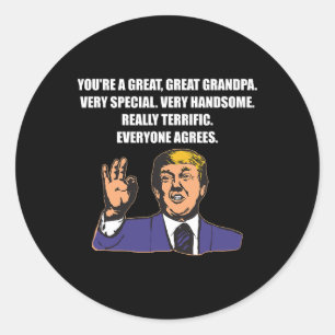Pegatina Redonda Gracioso el mejor abuelo de Trump que todos estén