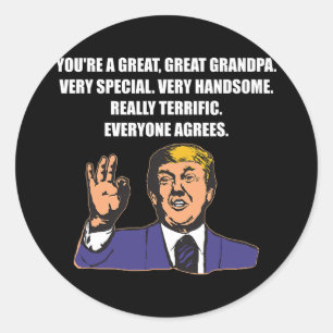 Pegatina Redonda Gracioso el mejor abuelo de Trump que todos estén
