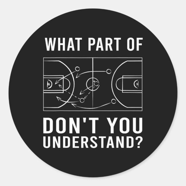 Pegatina Redonda Gracioso entrenador de básquetbol para hombres dia (Anverso)