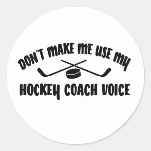 Pegatina Redonda Gracioso entrenador de hockey