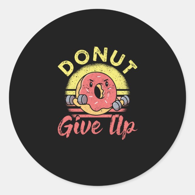 Pegatina Redonda Gracioso entrenamiento Fitness Gym Barbell (Anverso)