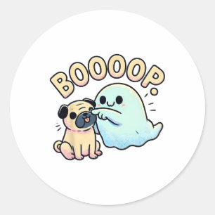 Pegatina Redonda Gracioso fantasma de Halloween Boop tonterías de p