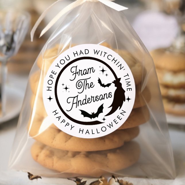 Pegatina Redonda Gracioso Feliz Halloween Brujas Gracias Fiesta (Subido por el creador)