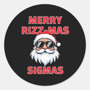 Pegatina Redonda Gracioso Feliz Rizzmas Sigmas Escuela de Adolescen