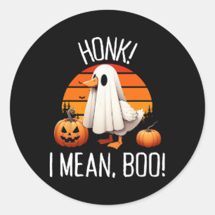 Pegatina Redonda Gracioso Ghost Goose Honk Me Refiero A Boo