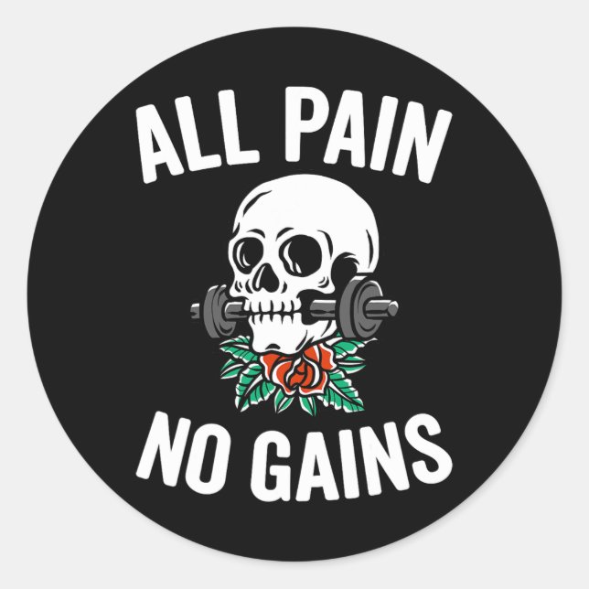 Pegatina Redonda Gracioso Gimnasio Fitness Workout Parodia Todo Dol (Anverso)