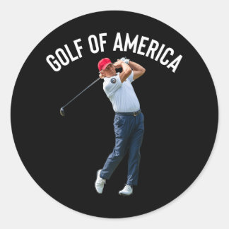 Pegatina Redonda Gracioso Golf De América Donald Trump
