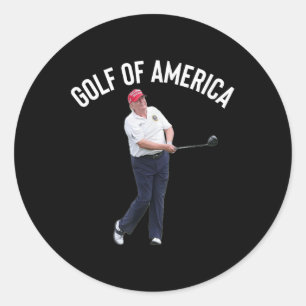 Pegatina Redonda Gracioso Golf De América Donald Trump Pun