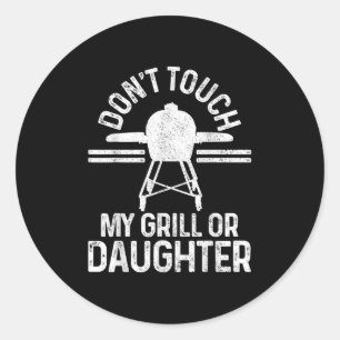 Pegatina Redonda Gracioso Grillmaster Bbq Grill Chef Gift