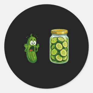 Pegatina Redonda Gracioso grito de piquetes jar Chiste pepino meme 
