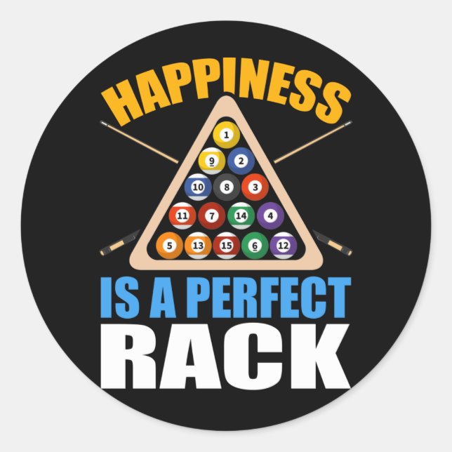 Pegatina Redonda Gracioso grupo de humor para rack Billiards (Anverso)