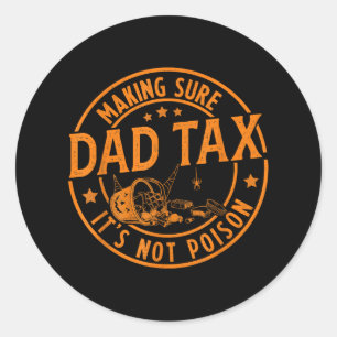 Pegatina Redonda Gracioso impuesto a papá Halloween camiseta de car