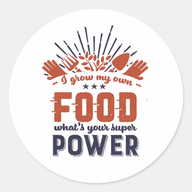 Pegatina Redonda Gracioso jardinero de citas que cultivo mi propia  (Anverso)