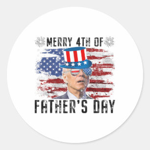 Pegatina Redonda Gracioso Joe Biden 4 De Julio 4 De Los Padres D