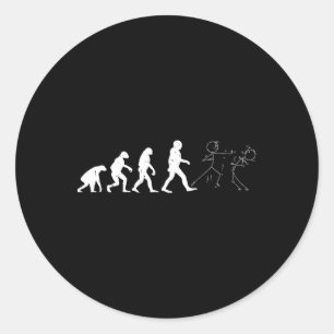 Pegatina Redonda Gracioso Karate Evolution Karate Stick Figura