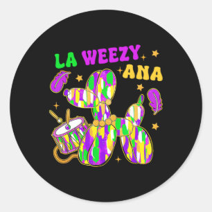 Pegatina Redonda Gracioso La Weezy Ana Mardi Gras Carnival Cake Wal