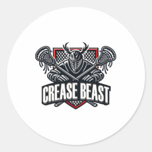 Pegatina Redonda Gracioso Lacrosse Ops Aviso De Crease Bease Lax Go