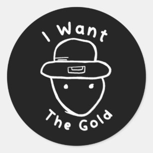 Pegatina Redonda Gracioso Leprechaun Amateur Sketch Meme St Patrick