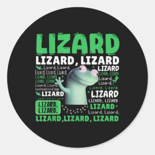 Pegatina Redonda Gracioso Lizard Meme Animal Women Hombres _1