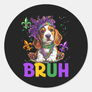 Pegatina Redonda Gracioso Meme De Bybet Hound Dog Bruh Para Mardi G