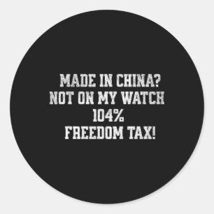 Pegatina Redonda Gracioso meme Trump Tax China Tee - Político diver